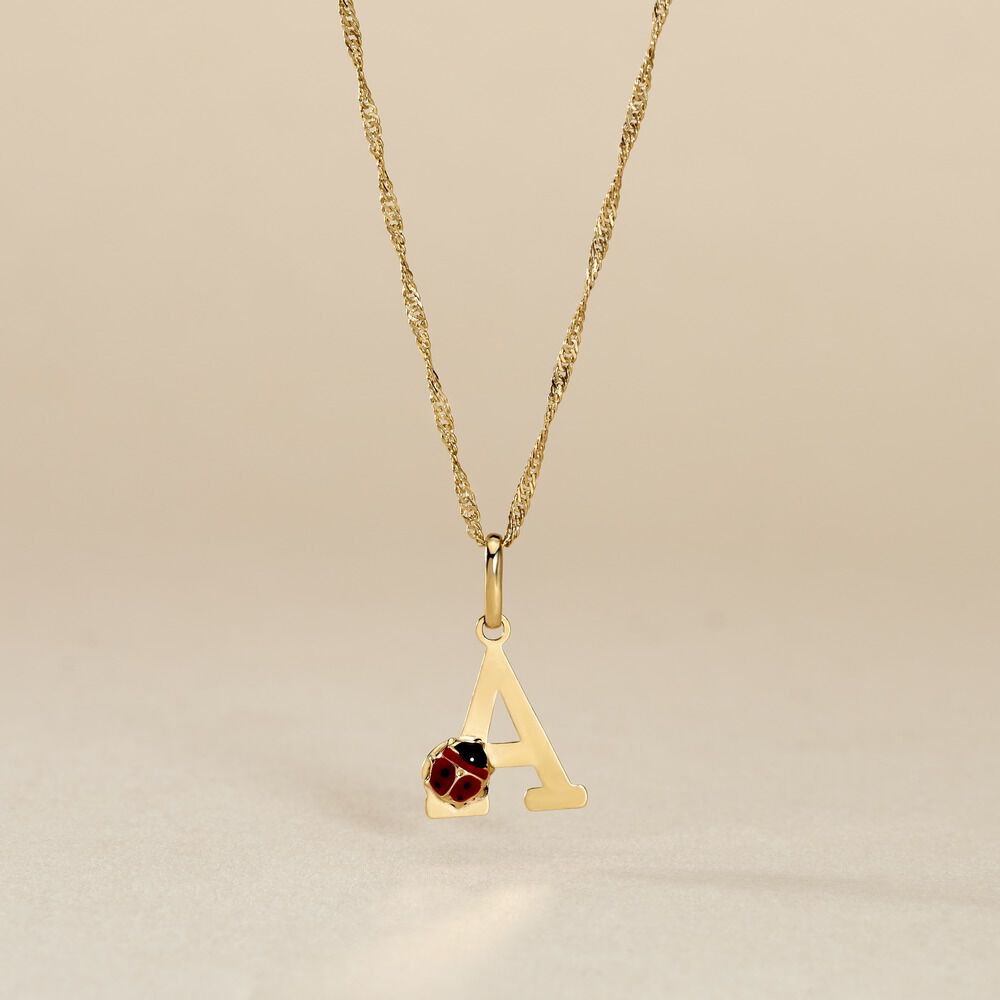 Pendentif Helidie Coccinelle Lettre Or Jaune - Pendentifs Enfant | Marc Orian