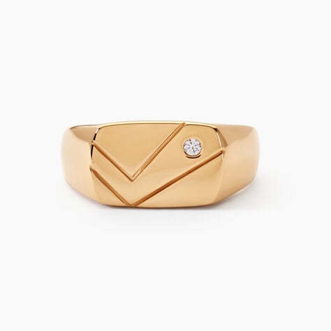 Chevali&egrave;re Plaqu&eacute; Or Jaune Gyorgy Oxyde De Zirconium - Solitaires Homme | Marc Orian