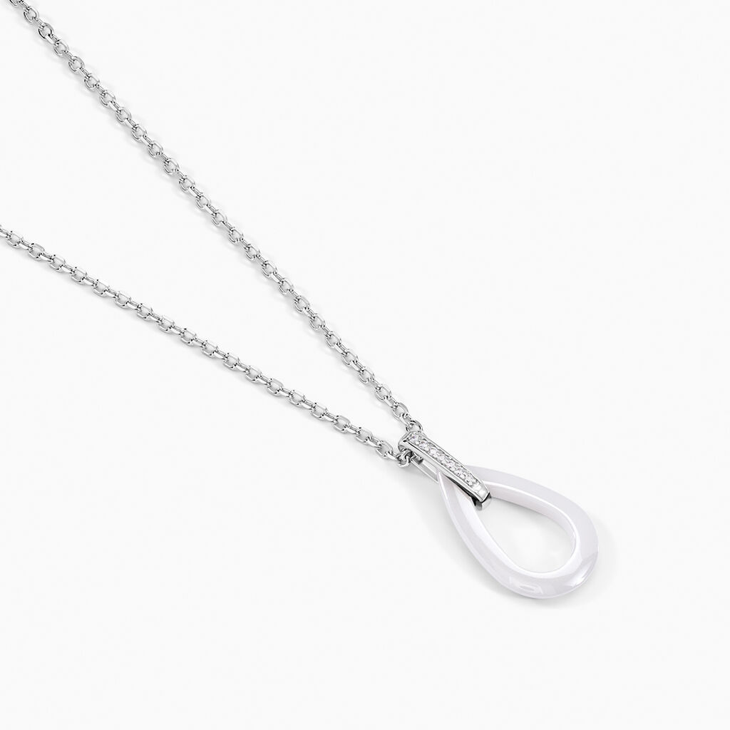 Collier Peer Argent Blanc Oxyde De Zirconium - Colliers avec pierres Femme | Marc Orian