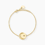 Bracelet Acier Dor&eacute; Cristal - Bracelets Medailles Femme | Marc Orian