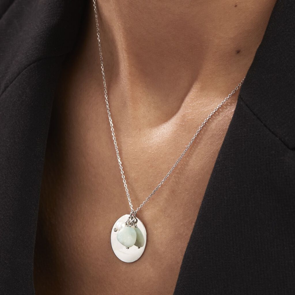 Collier Aroha Argent Blanc Amazonite Perle De Culture - Colliers Femme | Marc Orian