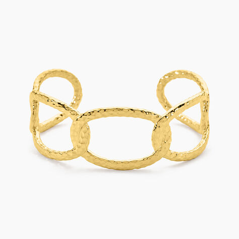 Bracelet Manchette Lorri Acier Dor&eacute; - Bracelets Anneaux Entrelaces Femme | Marc Orian
