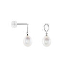 Boucles D'oreilles Pendantes Or Blanc Jessamyn Perles De Culture Oxyde - Pendantes Femme | Marc Orian