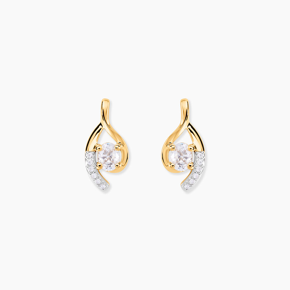 Boucles D'oreilles Sagesse Or Jaune Oxyde Oxyde - Puces Femme | Marc Orian