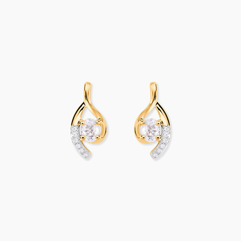Boucles D'oreilles Sagesse Or Jaune Oxyde Oxyde - Puces Femme | Marc Orian