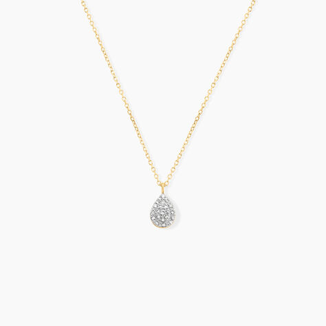 Collier Pear C Or Jaune Diamant - Colliers avec pierres Femme | Marc Orian