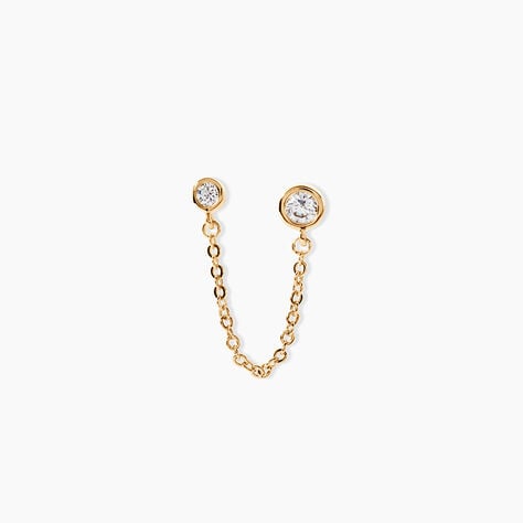 Bijou D'oreille Unitaire Jacinda Plaqu&eacute; Or Jaune Oxyde De Zirconium - Piercings d'oreilles Femme | Marc Orian