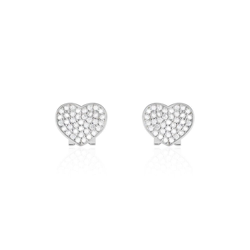 Boucles D'oreilles Puces Darwin Argent Blanc Oxyde - Puces Femme | Marc Orian