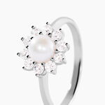 Bague Argent Blanc Cheri Perle De Culture Oxydes De Zirconium - Bijoux fantaisie Femme | Marc Orian