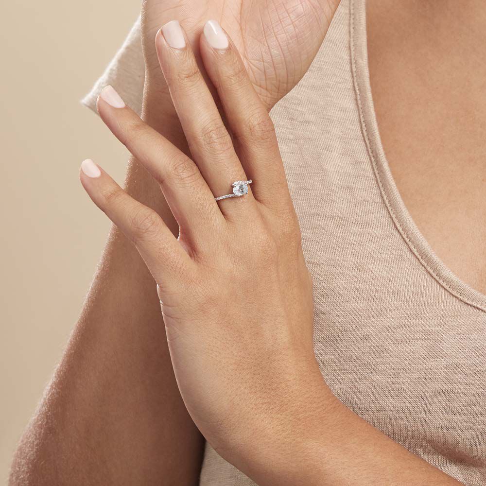 Bague Loriane Or Blanc Topaze Et Oxyde De Zirconium - Bagues pierres fines Femme | Marc Orian