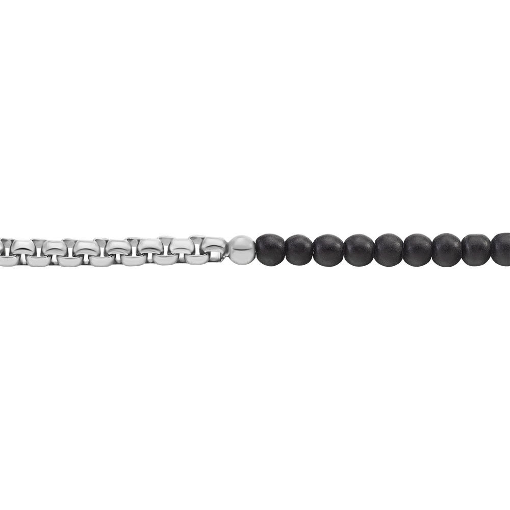Bracelet Acier Blanc Christiano Onyx - Bracelets chaînes Homme | Marc Orian