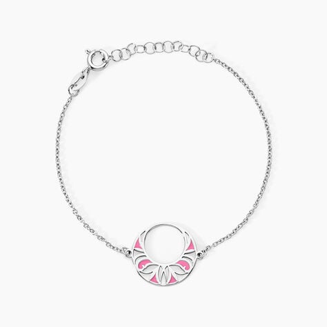 Bracelet Azalea Argent Blanc Email Rose - Bracelets fantaisie Femme | Marc Orian