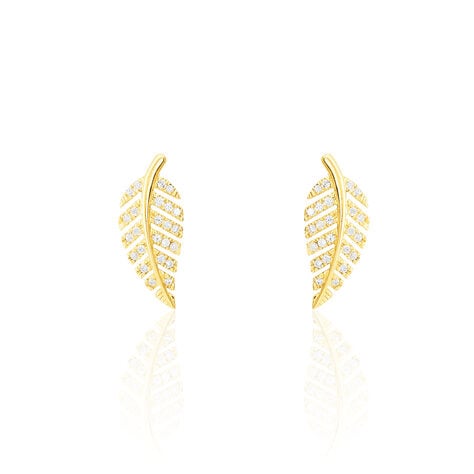 Boucles D'oreilles Puces Tourkia Or Jaune Oxyde De Zirconium - Puces Femme | Marc Orian