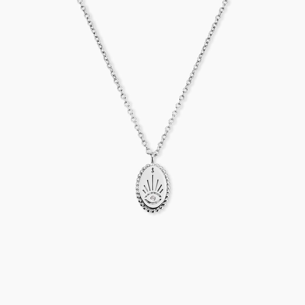 Collier Dhyana Argent Blanc Oxyde De Zirconium - Colliers avec pierres Femme | Marc Orian