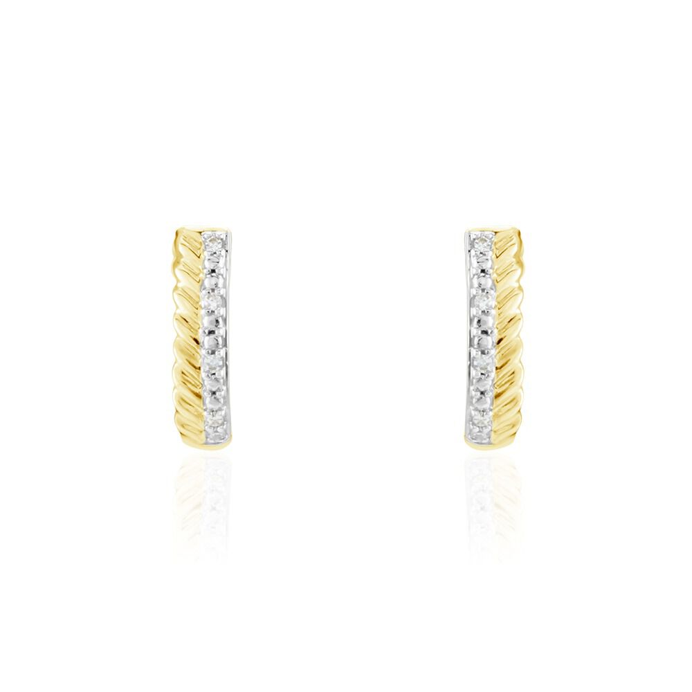 Demi Créoles Or Jaune Adah Diamants - Créoles Femme | Marc Orian
