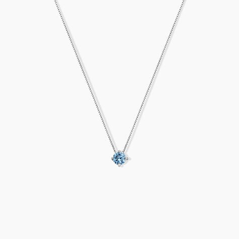 Collier Solitaire Argent Blanc Rio Santa Teresa Oxyde De Zirconium - Colliers solitaires Femme | Marc Orian