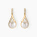 Boucles D'oreilles Pendantes Helin Or Jaune Perle De Culture Et Oxyde