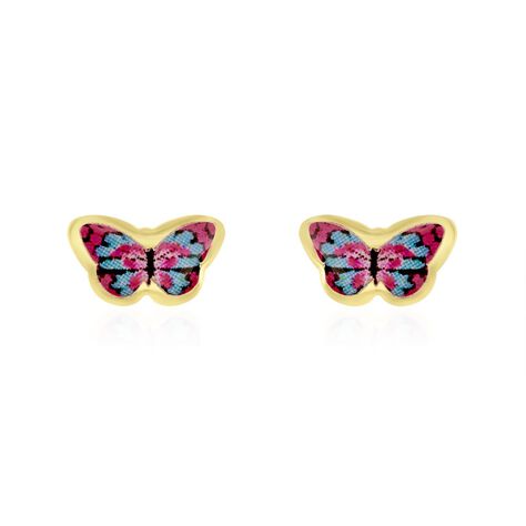 Boucles D'oreilles Puces Aurida Papillon Or Jaune - Puces Enfant | Marc Orian