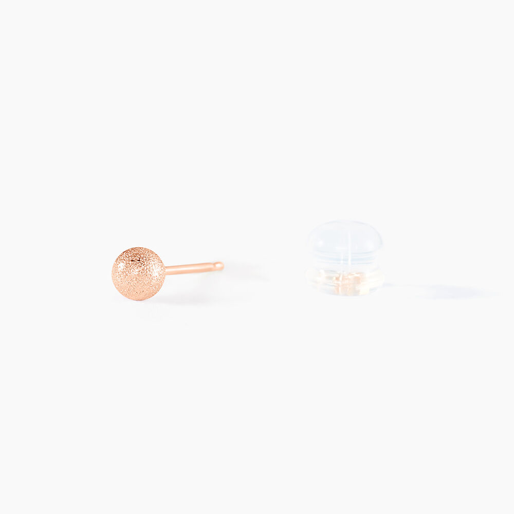 Boucles D'oreilles Puces Fidelia Boule Sablee Or Rose - Puces Femme | Marc Orian
