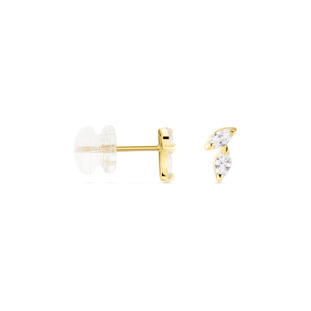 Boucles D'oreilles Puces Mix And Match Or Jaune Oxyde De Zirconium - Puces Femme | Marc Orian
