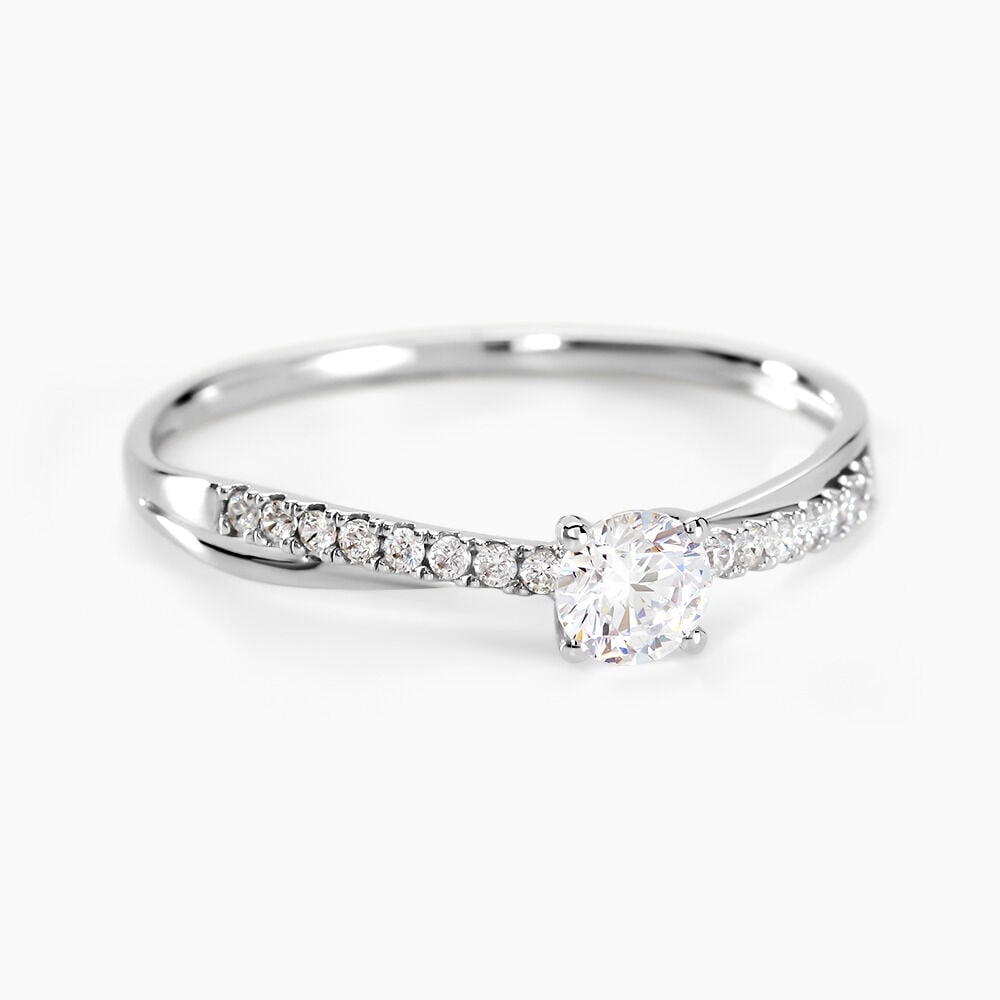 Bague Solitaire Kanel Or Blanc Oxyde De Zirconium - Solitaires Femme | Marc Orian