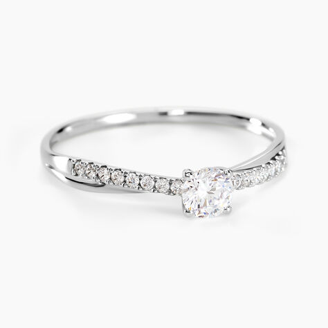 Bague Solitaire Kanel Or Blanc Oxyde De Zirconium - Solitaires Femme | Marc Orian