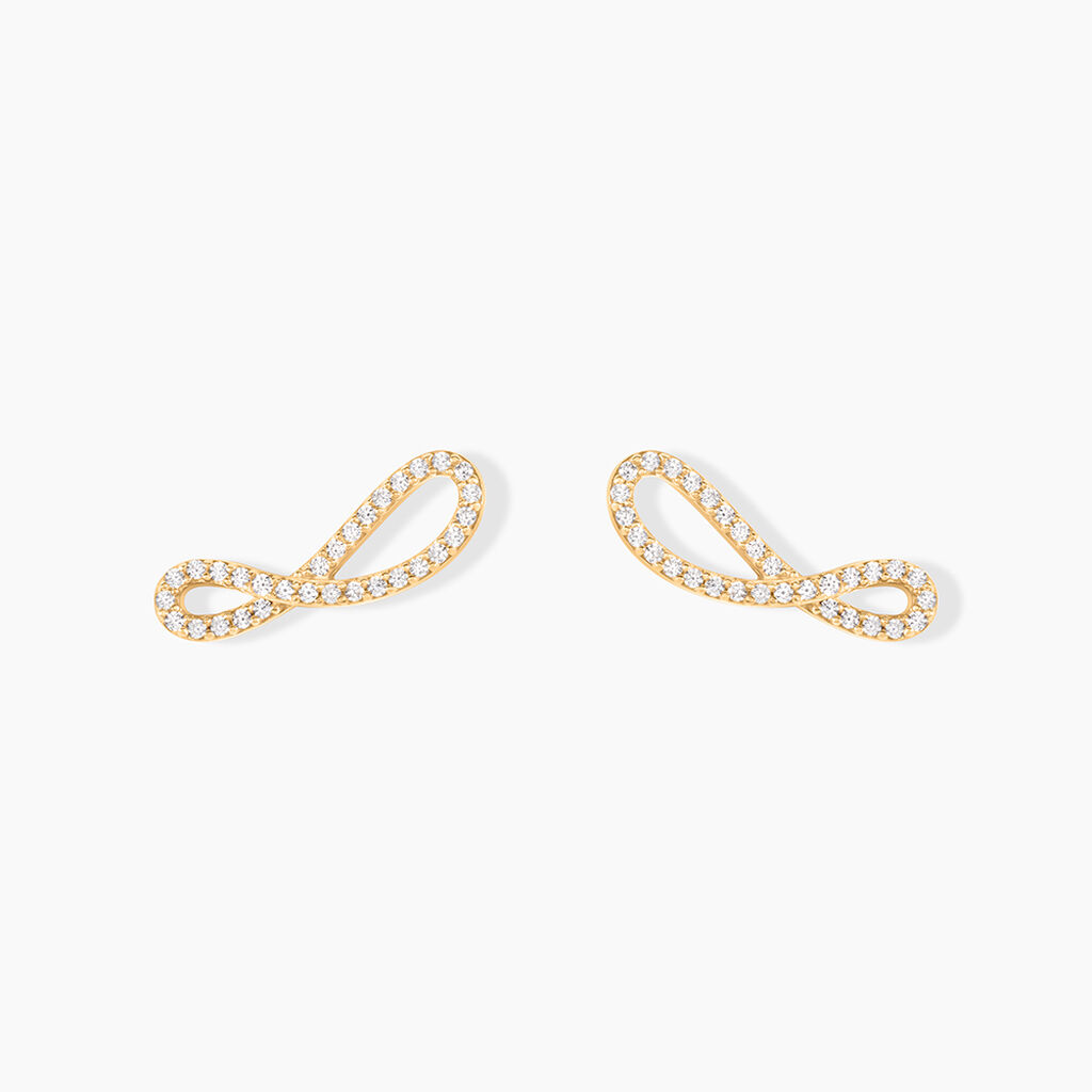 Boucles D'oreilles Puces Marlie Plaqu&eacute; Or Jaune Oxyde De Zirconium - Puces Femme | Marc Orian