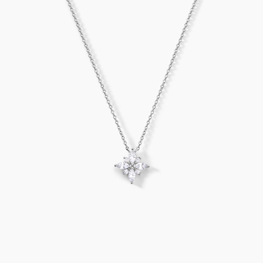 Collier Eclat Argent Blanc Oxyde De Zirconium - Colliers avec pierres Femme | Marc Orian