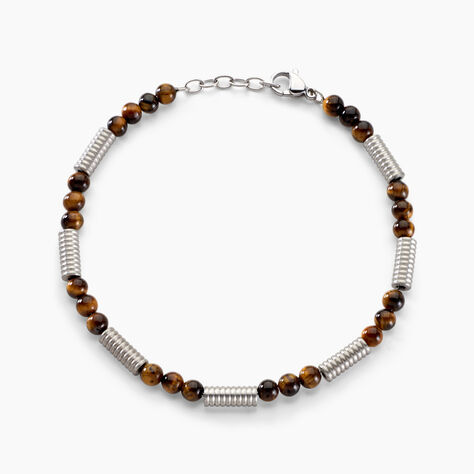 Bracelet Olek Acier Blanc Oeil De Tigre - Bracelets chaînes Homme | Marc Orian