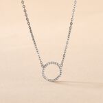 Collier Stip Or Blanc Oxyde De Zirconium - Colliers avec pierres Femme | Marc Orian