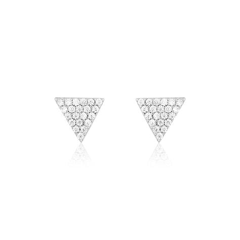 Boucles D'oreilles Puces Brendana Argent Blanc Oxyde De Zirconium - Puces Femme | Marc Orian
