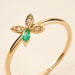 Bague Flower Power Or Jaune Emeraude Diamant - Bagues vintage Femme | Marc Orian