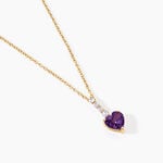 Collier Fany Argent Dor&eacute; A L'Or 750/1000 Am&eacute;thyste Oxyde De Zirconium - Colliers avec pierres Femme | Marc Orian