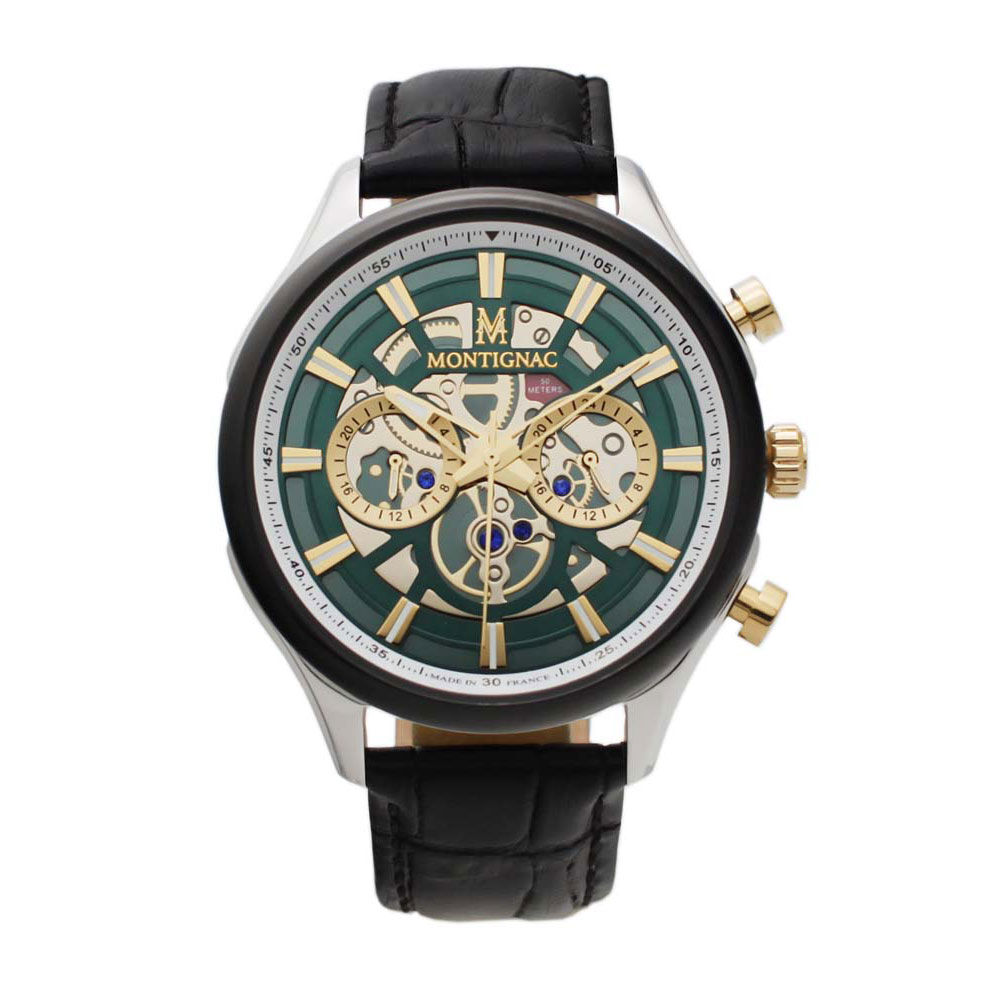 Montre Montignac Round Chrono Vert - Montres étanches Homme | Marc Orian