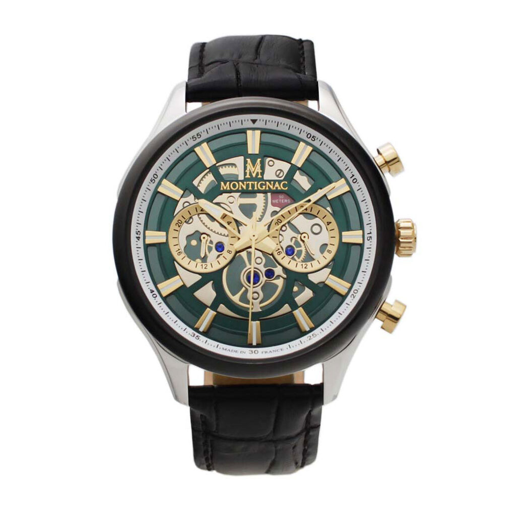 Montre Montignac Round Chrono Vert - Montres étanches Homme | Marc Orian