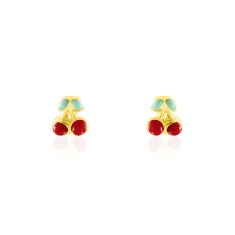 Boucles D'oreilles Puces Or Jaune Helicie Email - Puces Enfant | Marc Orian