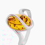 Bague Argent Blanc Leeloo Ambre - Bijoux fantaisie Femme | Marc Orian