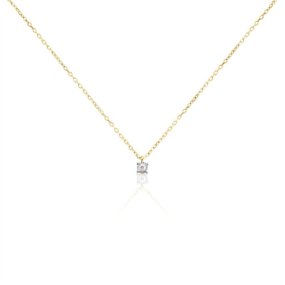 Collier Mei Or Jaune Diamant - Colliers solitaires Femme | Marc Orian