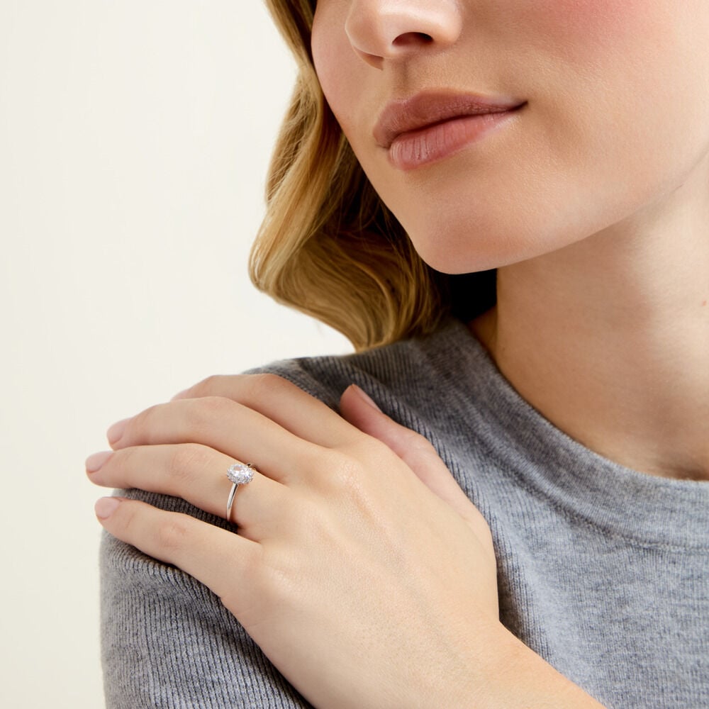 Bague Liz Argent Blanc Oxyde De Zirconium - Solitaires Femme | Marc Orian