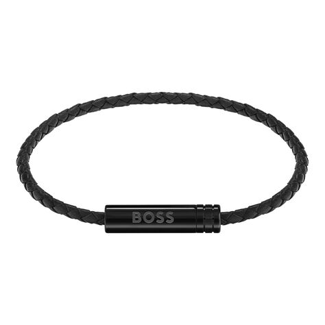 Bracelet Boss Ares Air Cuir De Veau Noir - Bracelets cuir Homme | Marc Orian