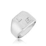 Chevaliere Argent Blanc Gringoire Carree - Chevali&egrave;res Homme | Marc Orian