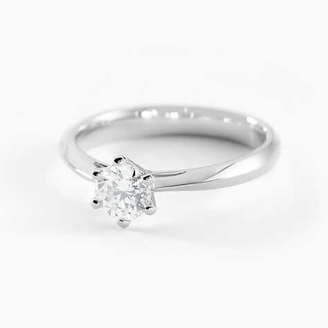 Bague Solitaire Veronika Or Blanc Diamant - Parures de mariage Femme | Marc Orian