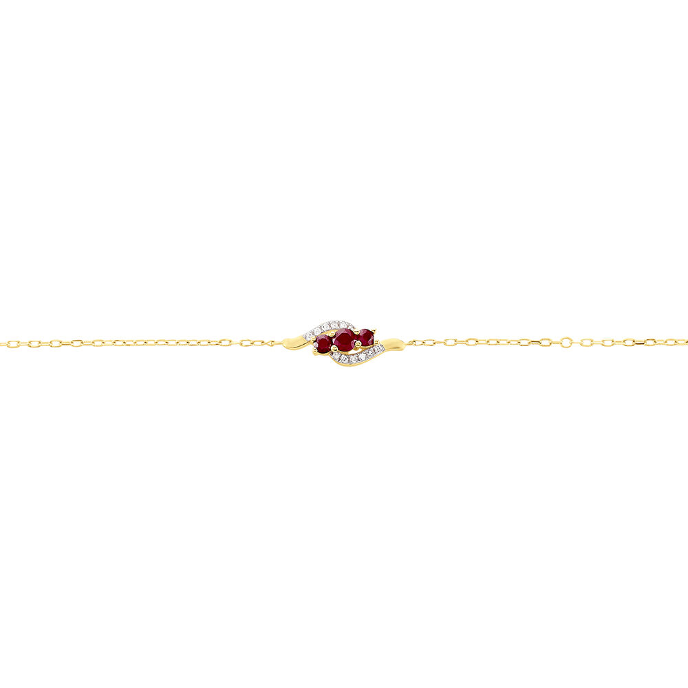 Bracelet Trinitie Or Jaune Rubis Diamant - Bracelets chaînes Femme | Marc Orian