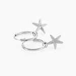 Cr&eacute;oles Lupita Argent Blanc - Cr&eacute;oles Femme | Marc Orian