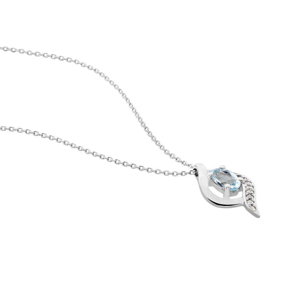 Collier Lydia Or Blanc Topaze Oxyde Oxyde - Colliers avec pierres Femme | Marc Orian