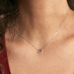 Collier Eliana Or Blanc Amethyste Et Oxyde De Zirconium - Colliers avec pierres Femme | Marc Orian