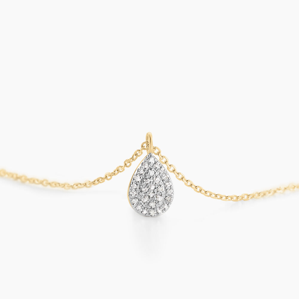 Collier Pear C Or Jaune Diamant - Colliers avec pierres Femme | Marc Orian