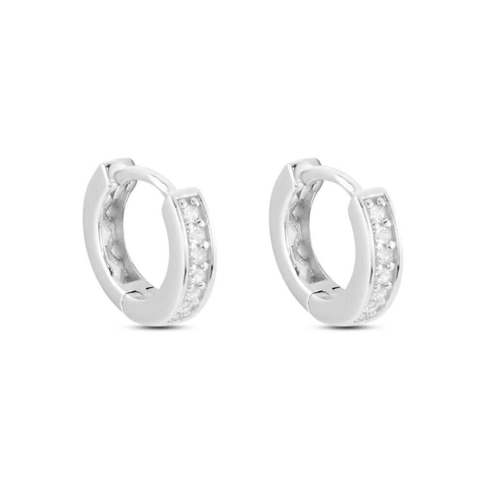 Créoles Alexa Argent Blanc Oxyde De Zirconium - Créoles Femme | Marc Orian