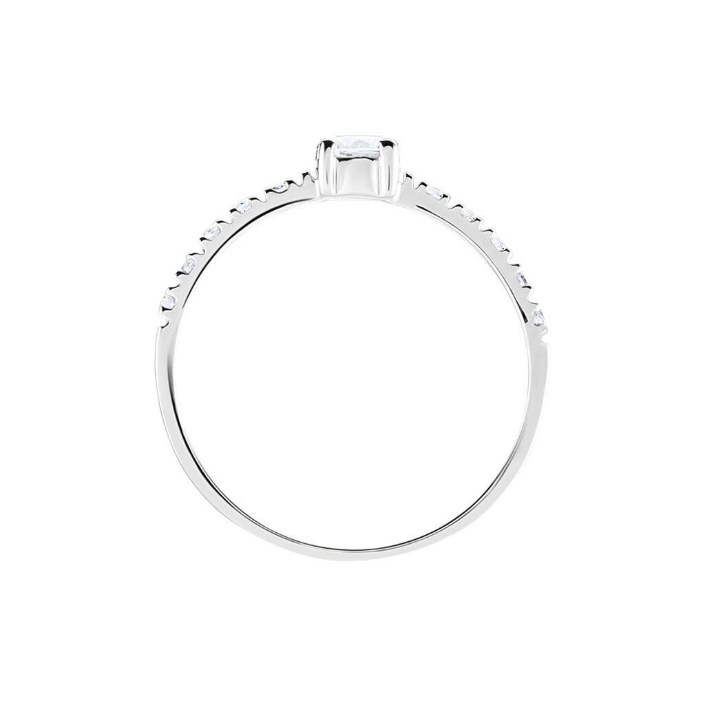 Bague Solitaire Servana Or Blanc Oxyde De Zirconium - Bagues Solitaire Femme | Marc Orian