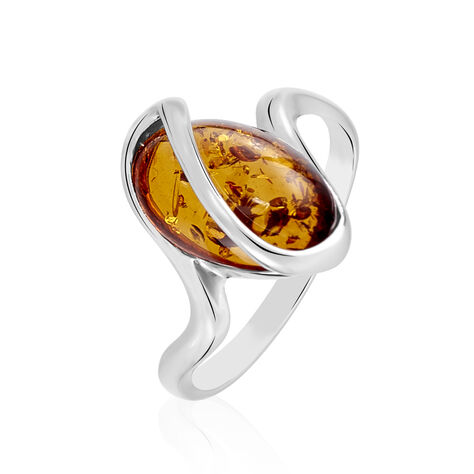 Bague Argent Blanc Leeloo Ambre - Bagues Femme | Marc Orian